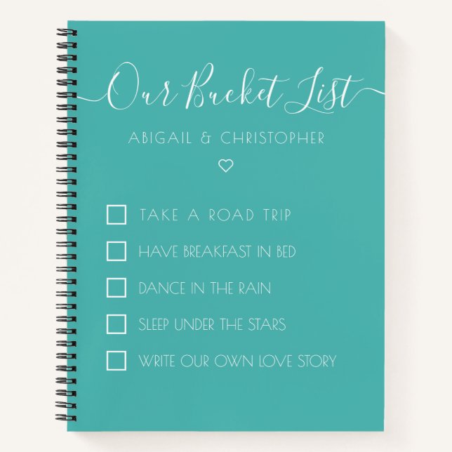 Our Bucket List Customized Keepsake Notebook (Front)