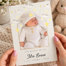 Our Bundle of Joy Newborn Baby Birth Announcement