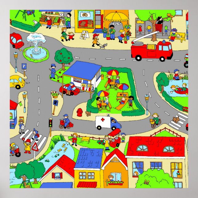 Our Busy Neighborhood Poster (Front)