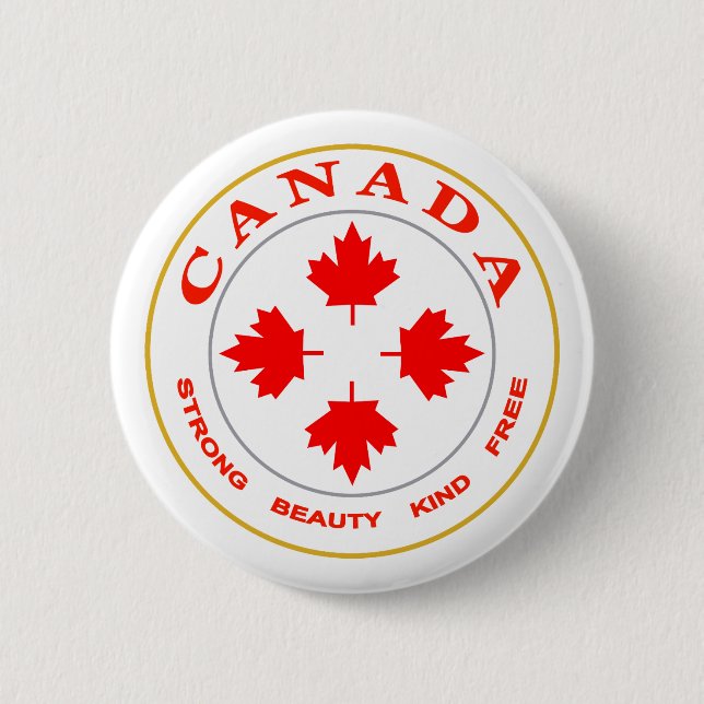 Our Canada Emblem 2 Inch Round Button (Front)