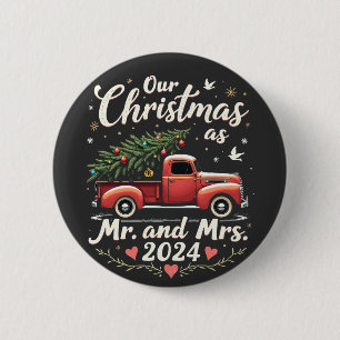 Our Christmas as Mr and Mrs 2024 Matching Couples 2 Inch Round Button