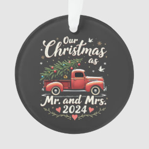 Our Christmas as Mr and Mrs 2024 Matching Couples Ornament