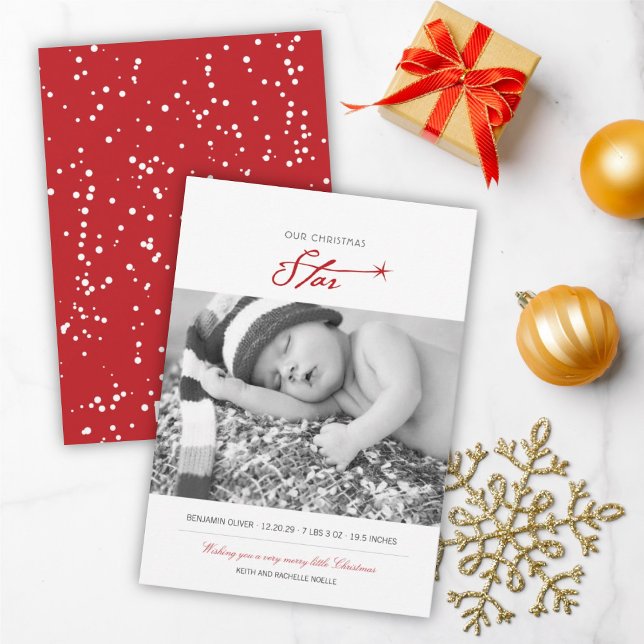 Our Christmas Star Baby's Photo Birth Announcement (Creator Uploaded)
