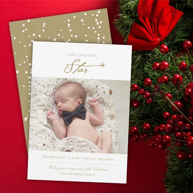Our Christmas Star Baby's Photo Birth Announcement (Creator Uploaded)