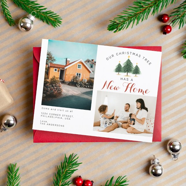 Our Christmas Tree Has A New Home Photo Moving Announcement Postcard (Creator Uploaded)