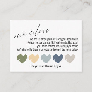 Our Colours Wedding Colour Palette Suggestions Enclosure Card