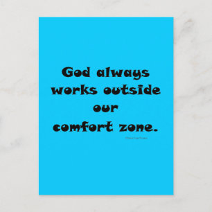our comfort zone postcard