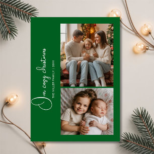 Our Cozy Christmas Family 2 photo holiday Card