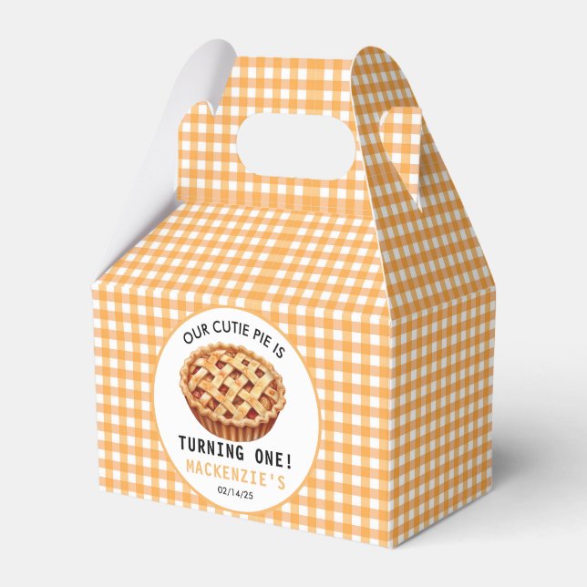 Our Cutie Pie's 1st Birthday Favor Box (Front Side)