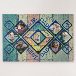 Our Dad is the Best Dad Wood Photo Collage Jigsaw Puzzle