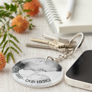 Our Dad - Our Hero Personalized Photo Keychain