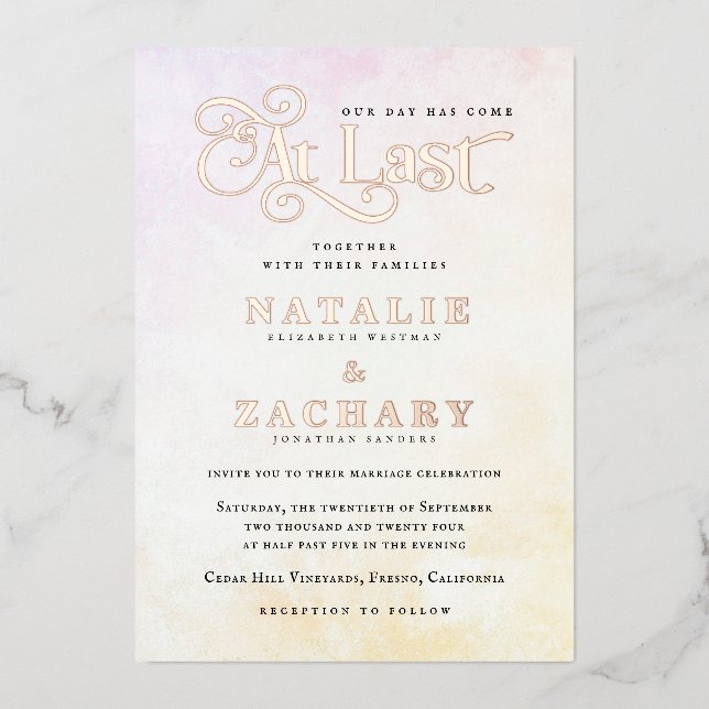 Our Day Has Come At Last Wedding Gold (Front)