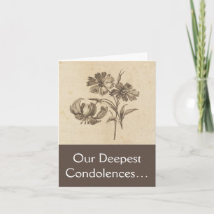 "Our Deepest Condolences…" Funeral Sympathy Card