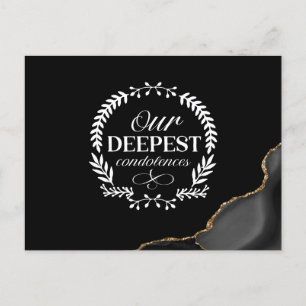 Our Deepest condolences on Black postcard