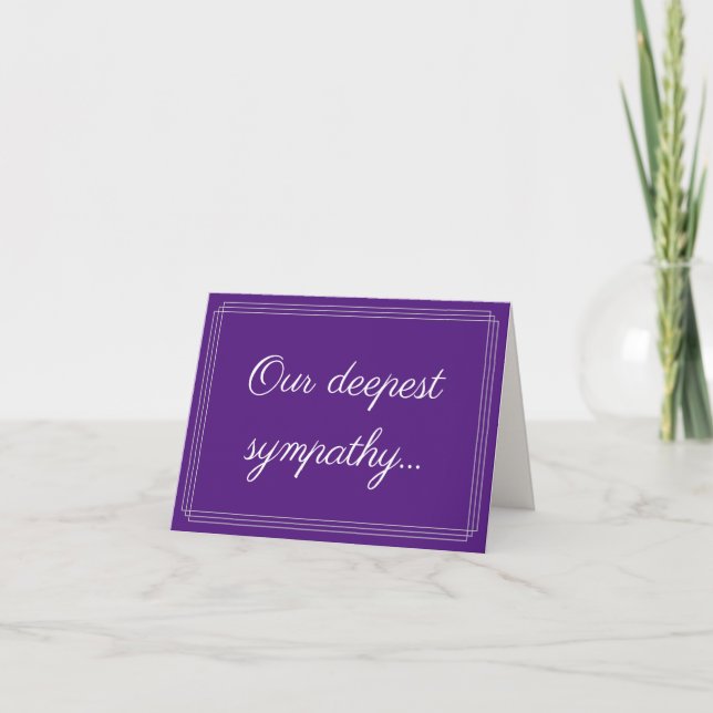 "Our deepest sympathy…" Condolences Card (Front)