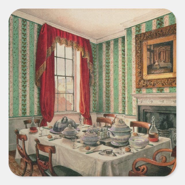 Our Dining Room at York, 1838 Square Sticker (Front)