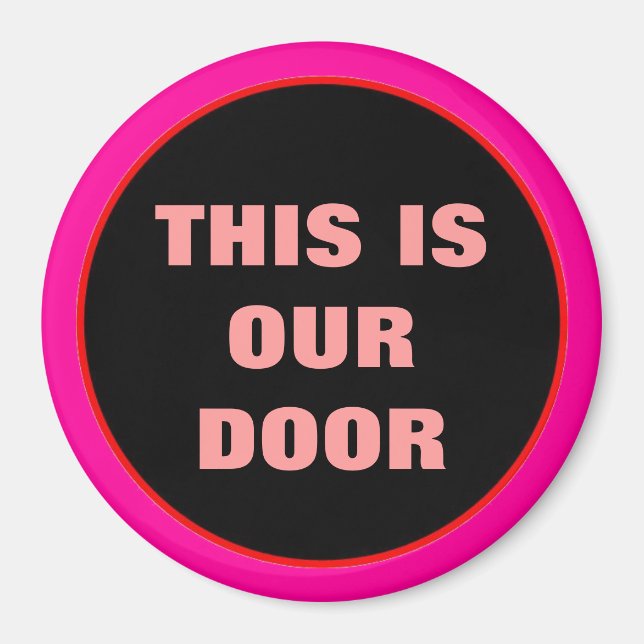 Our Door Stateroom Round Door Marker pink Magnet (Front)