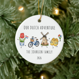 Our Dutch Adventure Family Netherlands Ceramic Ornament