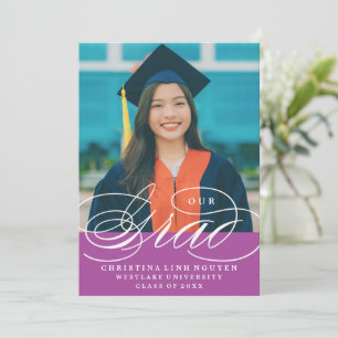 OUR ELEGANT SCRIPT GRAD   GRADUATION INVITATION