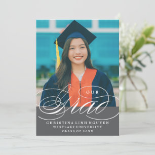 OUR ELEGANT SCRIPT GRAD GRADUATION INVITATION