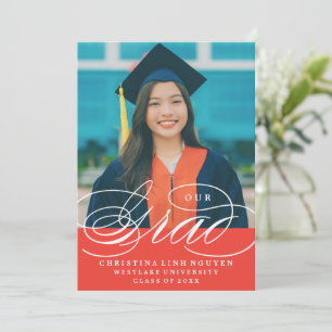 OUR ELEGANT SCRIPT GRAD   GRADUATION INVITATION