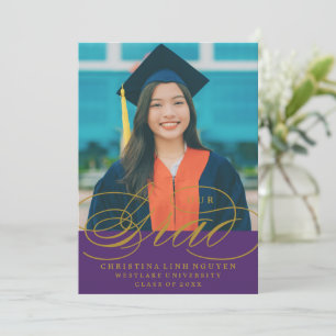 OUR ELEGANT SCRIPT GRAD GRADUATION INVITATION