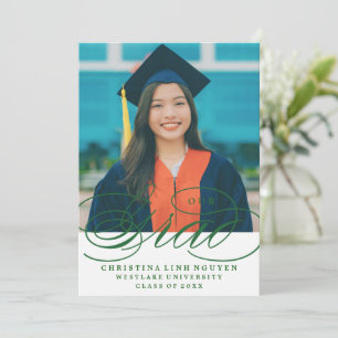 OUR ELEGANT SCRIPT GRAD   GRADUATION INVITATION