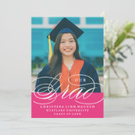 OUR ELEGANT SCRIPT GRAD   GRADUATION INVITATION