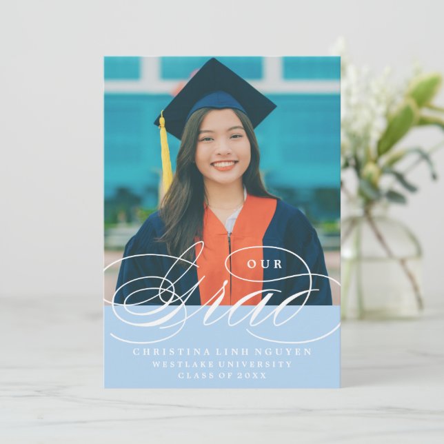 OUR ELEGANT SCRIPT GRAD | GRADUATION INVITATION (Standing Front)
