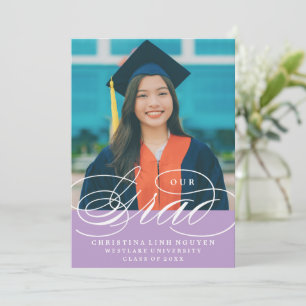 OUR ELEGANT SCRIPT GRAD   GRADUATION INVITATION