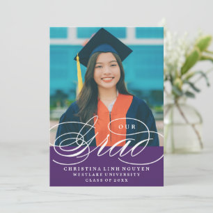 OUR ELEGANT SCRIPT GRAD   GRADUATION INVITATION