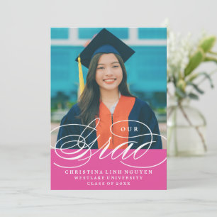 OUR ELEGANT SCRIPT GRAD GRADUATION INVITATION