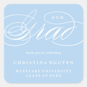 OUR ELEGANT SCRIPT GRAD THANK YOU STICKER