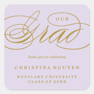 OUR ELEGANT SCRIPT GRAD THANK YOU STICKER