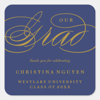 OUR ELEGANT SCRIPT GRAD | THANK YOU STICKER