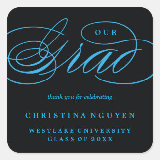 OUR ELEGANT SCRIPT GRAD | THANK YOU STICKER