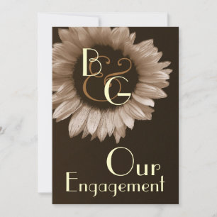 Our Engagement - Cream Sunflower Invitation