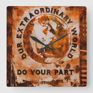 Our Extraordinary World Square Wall Clock