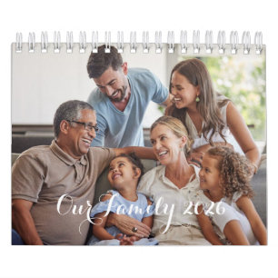 Our Family 2025 Elegant Script Photo Design Calendar