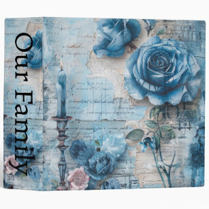 Our Family: A Blue Floral Collage Binder