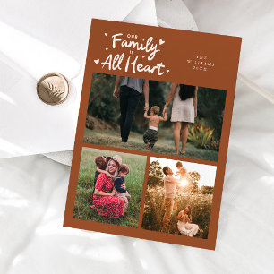 Our Family All Heart Terracotta Valentines Photo Holiday Card