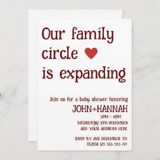 Our family circle is expanding Co-ed Baby Shower Invitation
