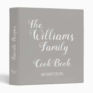 our family favourite recipes cookbook grey binder