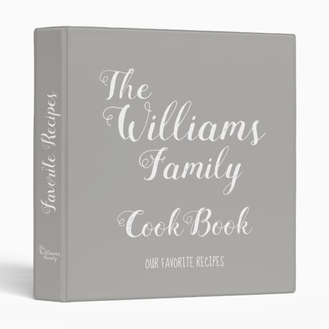 our family favourite recipes cookbook grey binder (Front/Spine)