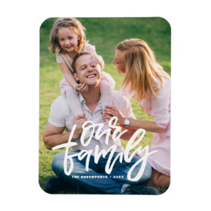 Our Family Hand Lettered Script Customizable Magnet