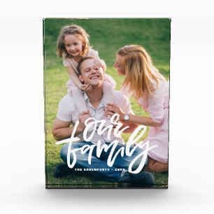 Our Family Hand Lettered Script Customizable Photo Block