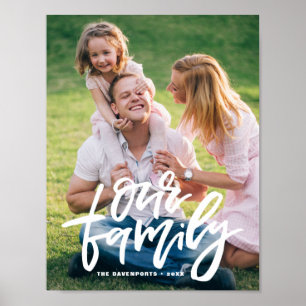 Our Family Hand Lettered Script Customizable Poster