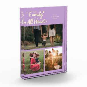 Our Family Is All Heart Lemon Wisteria Photo Block