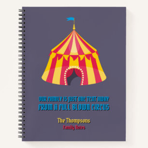 Our family is just one tent away funny notebook