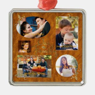 Our Family Photo Album Collage Metal Ornament